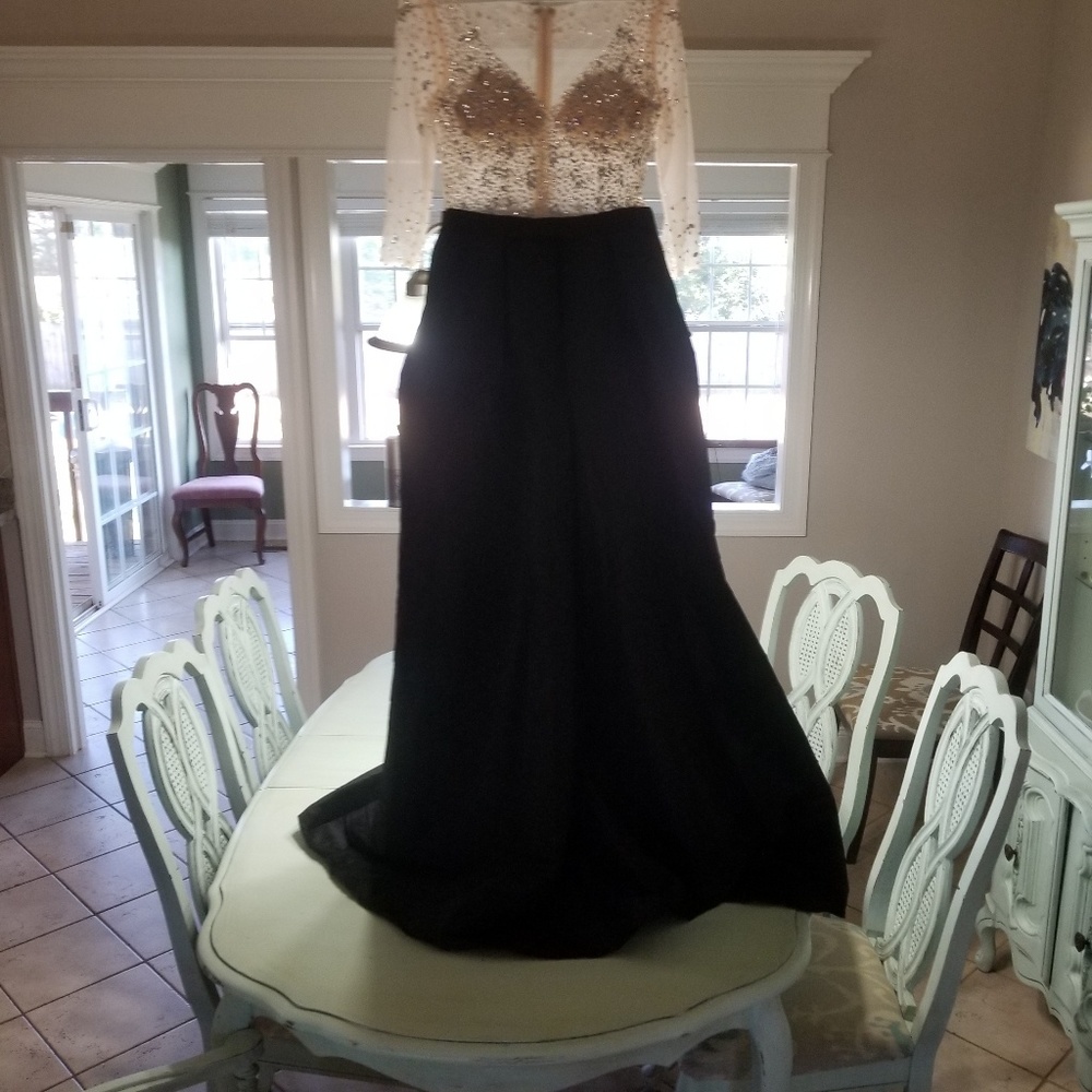 Black jeweled top maxi dress